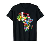 Afrikanischer Stolz - Ethnische Karte von Afrika mit Flaggen T-Shirt