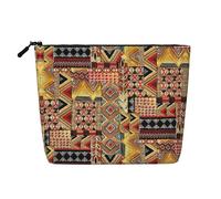Afrikanisches Textil-Patchwork, eine vielseitige Reise-Make-up-Tasche, ideal für den Alltag und Geschäftsreisen, Schwarz , Einheitsgröße, Kulturbeutel