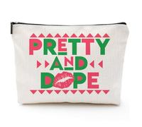 Afroamerikanische Make-up-Tasche für Geldbörse, Leinen, Afro-Schwarz, Kosmetiktasche, inspirierendes Geschenk, kleine lustige Kosmetiktasche, Reisekoffer für Toilettenartikel, Zubehör, Sorority