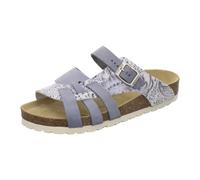 AFS-Schuhe 2122 Damen Pantoletten aus echtem Leder, hochwertige Hausschuhe für Frauen mit Eva-Sohle, Made in Germany (38 EU, Aqua-Multi/Sky)