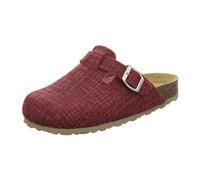 AFS-Schuhe 26900, Damen Filz-Hausschuhe geschlossen, Warme Winter Clogs mit Leder-Fußbett, Made in Germany (43 EU, Bordo)