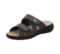 AFS-Schuhe 2808, komfortable Damen-Pantoletten aus Leder, praktische Freizeitschuhe mit Wechselfußbett, Bequeme Hausschuhe (36 EU, Stone Nubuk)