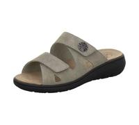 AFS-Schuhe 2808, komfortable Damen-Pantoletten aus Leder, praktische Freizeitschuhe mit Wechselfußbett, Bequeme Hausschuhe (39 EU, Antilope Velour)