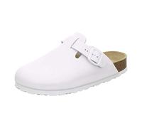 AFS-Schuhe 2900 Clogs Damen Bequeme Hausschuhe mit Fußbett aus Leder Made in Germany (36 EU, Weiss)