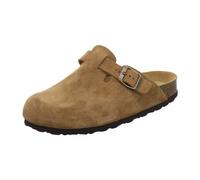 AFS-Schuhe 2900 Clogs Damen Bequeme Hausschuhe mit Fußbett aus Leder Made in Germany (37 EU, Cognac Velour)