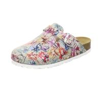 AFS-Schuhe 2900 Clogs Damen, Bequeme Hausschuhe verstellbar, echt Leder (36 EU Mehrfarbig/bunt)