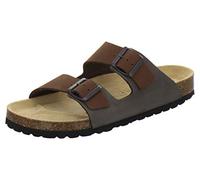 AFS-Schuhe 3100 Bequeme Pantoletten für Herren Leder, Hausschuhe Freizeitschuhe, Made in Germany (45 EU, Braun/Mocca)