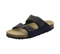 AFS-Schuhe 3100 Herren Sandalen Sommer bequem aus Leder Velour, Hausschuhe Arbeitsschuhe, Made in Germany (44 EU, Navy-Stone)