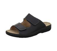 AFS-Schuhe 3502 Hausschuhe für Männer mit Klettverschluss aus Leder für lose Einlagen (46 EU, schwarz)