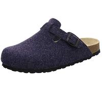 AFS-Schuhe 36900, Herren Filz-Hausschuhe geschlossen, Warme Winter Clogs mit Leder-Fußbett, Made in Germany (41 EU, Navy)