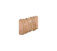 AFSTALR 6PCS Armband Damen Armbänder Set Gold Wasserfest Edelstahl Kettenarmband Armkette Bracelet Silberarmband Jewellery Schmuck für Frauen und Mädchen set2