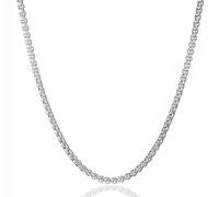 AFSTALR Herren Damen Edelstahl Silber kette Halskette Venetian Link Necklace Edelstahlkette Ohne Anhänger Collier 2.5mm-55cm Box Ketten für Männer Schmuck Herrenkette silberkette Chain