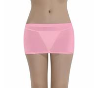 Agoky Frauen Kurzer Rock Basic Bleistiftrock Transparent Unterrock Figurbetont Stretch Bodycon Minirock Dessous Nachtwäsche Hot Pink Einheitsgröße