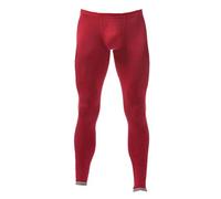 Agoky Herren Lange Unterhosen mit Weichbund Blickdicht Hose Unterwäsche Strumpfhose Lang Leggings Eng Sporthose Für Winter Herbst Rot L