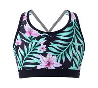 Agoky Mädchen Crop Top T-Shirts kurz Sport Bustier BH Yoga Bra Tanz Laufen Gymnastik Turn Unterwäsche Bekleidung gr. 104-164 Lilie G 146-152