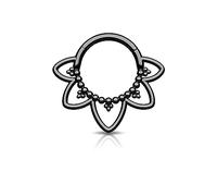 Agrewd Schmuck Minimalistische Lotusblume G23 Solid Titan Septum Piercing 16G 316L Edelstahl Septum Clicker Silber Gold Daith Ohrringe 8/10MM Daith Piercing Schmuck für Frauen Männer