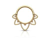 Agrewd Schmuck Minimalistische Lotusblume G23 Solid Titan Septum Piercing 16G 316L Edelstahl Septum Clicker Silber Gold Daith Ohrringe 8/10MM Daith Piercing Schmuck für Frauen Männer