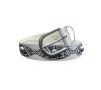 AGUTALITHIC Damengürtel Nietengürtel Mit Strasssteinen Besetzt Schlangenmuster Rundnieten-Einlage in Ovaler Anordnung Western Cowgirl PU-Leder Riemen(105cm/41, Black)