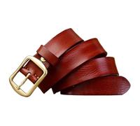 AGUTALITHIC Gürtel Aus Rindsleder Herren Damen Taillengürtel, Kleidergürtel Mit Goldener Schnalle 33mm Breit Ledergürtel Für Business Anzug Jeans(115cm/45, Reddish Brown)