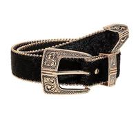 AGUTALITHIC Gürtel Damen Herren Western Prägung Ledergürtel Nietengürtel Mit Schnitzen Blumendruck Schnalle Bekleidung Business Anzug(110cm/43, Black)