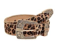 AGUTALITHIC Gürtel Damen Herren Western Prägung Ledergürtel Nietengürtel Mit Schnitzen Blumendruck Schnalle Bekleidung Business Anzug(120cm/47, Leopard)