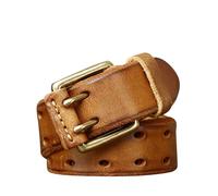 AGUTALITHIC Gürtel Herren Mit Leder-rollschnallen Doppeldorn Schließe 3,8cm Breit Ledergürtel Mit Doppel-Loch Jeansgürtel In Premium Rindleder In Vintage Look(100cm/39, Brown)