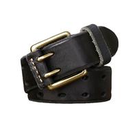 AGUTALITHIC Gürtel Herren Mit Leder-rollschnallen Doppeldorn Schließe 3,8cm Breit Ledergürtel Mit Doppel-Loch Jeansgürtel In Premium Rindleder In Vintage Look(100cm/39, Black)