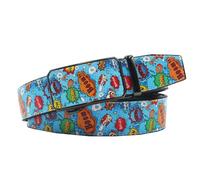 AGUTALITHIC Gürtel Herren Straßen-Graffiti Gedruckt Muster Ledergürtel Ratsche Automatikschließe Mit Automatische Schnalle Herrenbekleidung(115cm/45, Blue)