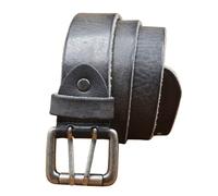 AGUTALITHIC Handgemachter Herren Damen Gürtel Mit Doppeldorn Schnalle Antik Beiläufige Ledergürtel Mit Doppel-Loch Jeansgürtel Für Jeans Anzug(105cm/41, Black)