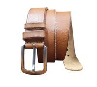 AGUTALITHIC Herren Damen Echtleder Gürtel Aus Rindsleder - Handgefertigter Jeansgürtel Mit Verstellbarer Länge, 38mm Breite Ledergürtel Für Jeans & Anzug(130cm/51, Brown)