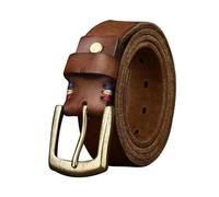 AGUTALITHIC Herren Damen Leder Gürtel Vollrindleder Mit Dornschließe Schnalle 5mm Dicke Antik Beiläufige Ledergürtel Jeansgürtel Für Männer Jeans Anzug(110cm/43, Brown)