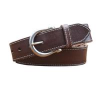 AGUTALITHIC Herren Gesteppter Ledergürtel Aus Rindsleder,Gürtel Handgemacht,Für Männer Jeans Anzug, Jeansgürtel, Echtleder Mit Halbkreisschnalle(115cm/45, Coffee)