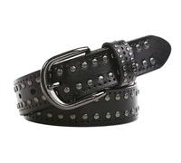 AGUTALITHIC Hohl ösen Nietengürtel Damen Und Herren Runde Nieten Gürtel Mit Punk Style Cosplay Hip Hop Ledergürtel Rock Guertel Für Oder Gothic-Outfits(110cm/43, Black)