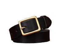 AGUTALITHIC Ledergürtel Aus Rindleder, 2.8cm Breit Und Ca. 0,4cm Stark, Echt Leder Gürtel,Taillengürtel Kleidergürtel Mit Goldener Schnalle Für Damen Und Herren(115cm/45, Black)