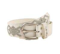 AGUTALITHIC Punkrock Nietengürtel Metall Silber Strassbesetzt Gürtel Aus PU-Leder Runde Nieten in Rautenform Taillengürtel Riemen(105cm/41, White)