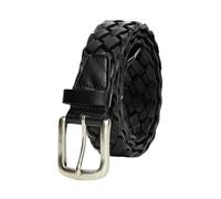 AGUTALITHIC Rindsleder Ledergürtel Für Damen Und Herren Flechtgürtel Handgefertigt Geflochtener Breite 35mm Verstellbarer Für Business Anzug and Hose Gürtel(110cm/43, Black)