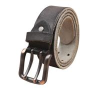 AGUTALITHIC Vintage Gürtel Herren Mit Doppeldorn Schließe Antik Beiläufige Ledergürtel Mit Doppel-Loch Jeansgürtel Kürzbar Für Männer Jeans Anzug(130cm/51, Black)