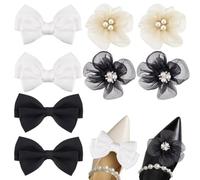 AHANDMAKER 8 Stück Schuhclips In 4 Stilen Für Damen Abnehmbare Schuhschnalle Mit Schleife Dekoratives Blumen Schuhzubehör Mit Kunstperle Für Absätze Hüte Hochzeiten