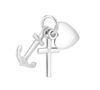 AHANDMAKER 925 Sterling Silber Charms Für Halsketten Herz Kreuz Anker Charm Anhänger Kleine Halskette Charm Schmuck Geschenk Für Weihnachten Valentinstag