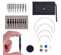 AHANDMAKER Auswechselbares Rundstricknadel Set 9 Paar Aluminium Rundstricknadeln Größe US 2.5 3 4 5 6 7 8 9 10 mit Kabeln Zubehör