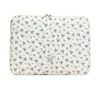Ahaple Blatt Weiche Pad Tablette Tasche Stickerei Flauschiger gepolsterter Tasche Schockdicht niedlicher Laptop -Hülle -Speicherbeutel (blaues Medium)