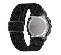 ahayo Elastisches Armband für Casio G-SHOCK DW-5600 / GA-2100 / GW-M5610 / DW-5700, Nylon Weiches dehnbares Uhrenarmband mit verstellbarer Schnalle für GA-100/ GLX-5600 / GW-6900 (Streifen schwarz)