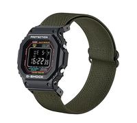 ahayo Elastisches Armband für Casio gshock DW5600, Nylon Weiches dehnbares Uhrenarmband mit verstellbarer Schnalle für Casio gshock GA-100 6900 (Grün)