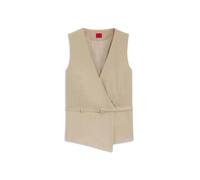 HUGO Regular-Fit Weste mit Gürtel aus Baumwolle und Hanf - Style Ahella-1-W, 50557199 Hellbeige 34