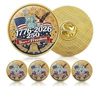 AhfuLife USA Deko Pin für 250 Jahre Unabhängigkeitstag, Amerika Metall Anstecknadel Harzveredelter Motiv Anstecker passend zur Mit Cap Jacket Schal und Kleideraccessoire Sammlung (5 Stück)