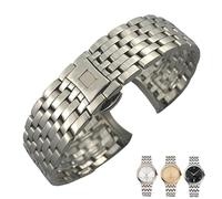 AHGDDA 16mm 19mm 20mm 316L Edelstahl-Uhrenarmband mit gebogenem Ende für Omega Or dition-Uhrenarmband mit Faltschließe(Silver,19mm)