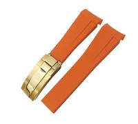 AHGDDA 20mm 21mm 22mm Gummi-Armband passend für Rolex Submariner GMT Master Daytona Silikonarmband schwarzes Uhrenarmband(Orange golden,22mm)