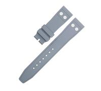 AHGDDA 22MM 21MM Natur Fluorkautschuk FKM Gummi mit Nietenarmband für IWC-Armband Big Pilot Mark Portugieser Weiches Armband(Gray,20MM)