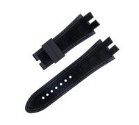 AHGDDA 28 mm Nubukledergürtel, Silikon-Uhrenarmband, Zubehör, passend für Roger Dubuis, Armband für die EXCALIBUR-Serie(Black 5)