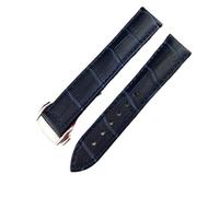 AHGDDA Echtes Leder Uhrenarmband für Omega Uhr Seamaster Armband 19mm 20mm 22mm Faltschließe Schwarz Braun Armband Armband(Blue,20mm)